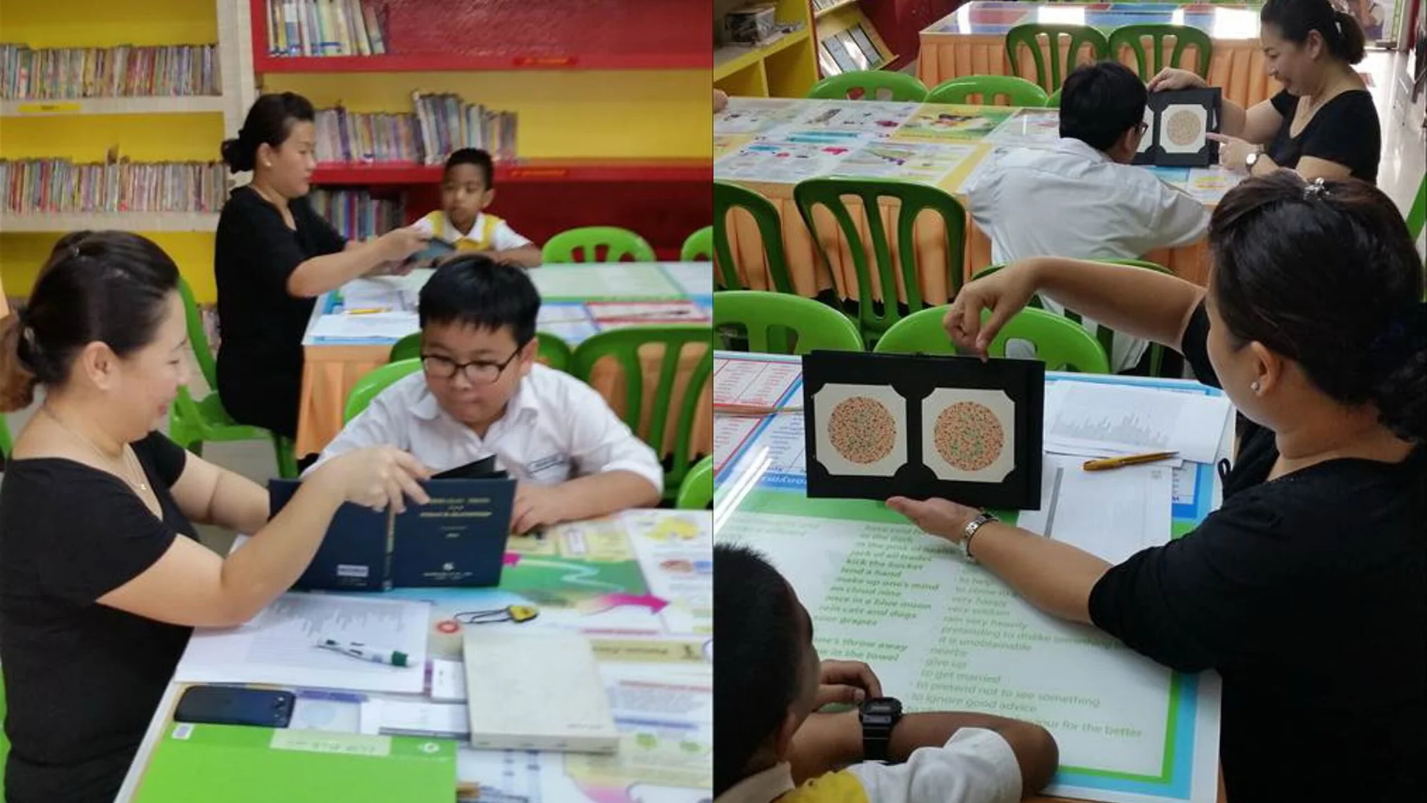 Student getting an eye exam from Eyecon